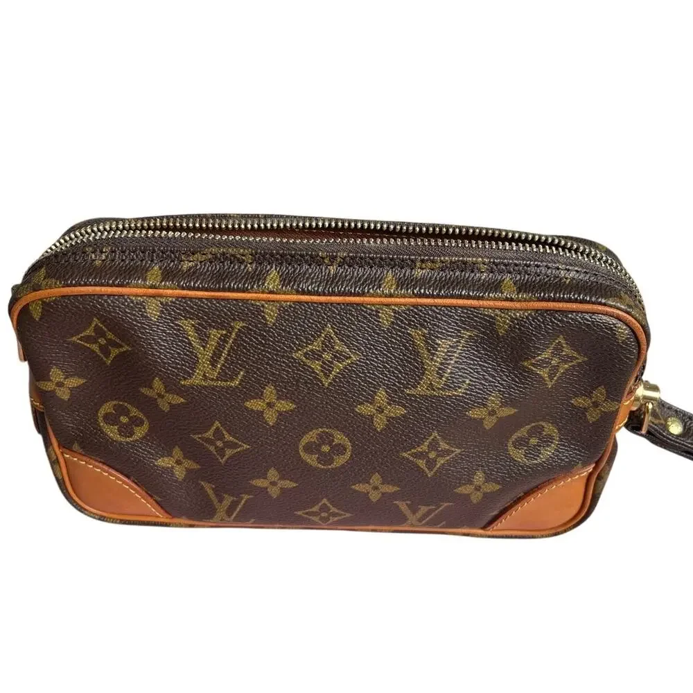 Louis Vuitton Marly Dragonne PM Clutch Bag w/ COA TH0920 Authentic Vintage EUC